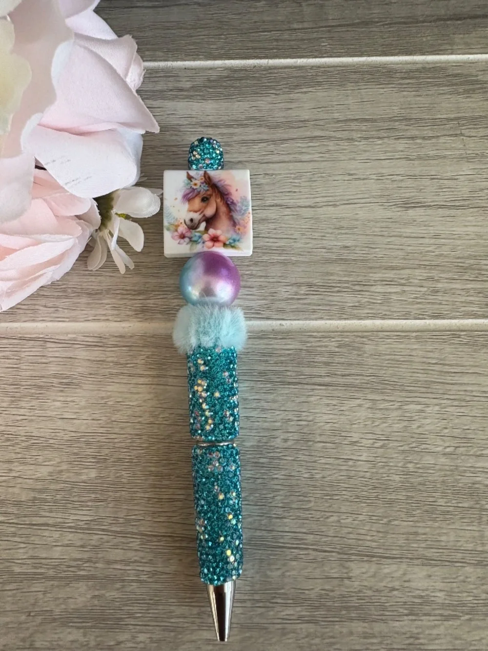 Handmade Horse Beaded Rhinestone Pen